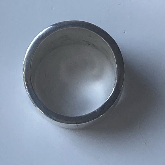 VTG Sterling Silver 925 Native American Tribal Overlay Ring SZ 7.5 UNISEX 10.5g - Picture 10 of 10